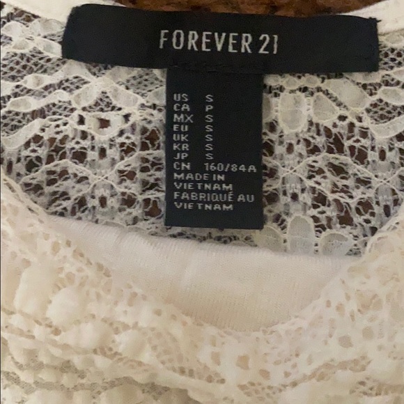 Lace white (cream) crop top size small - Picture 5 of 6